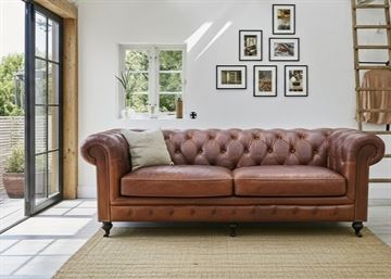 Oakland Chesterfield 3 pers. Lædersofa - Newark Brown